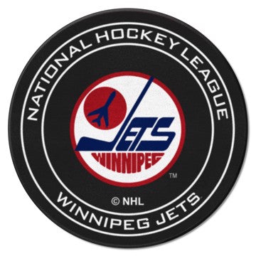 Wholesale-Winnipeg Jets Puck Mat - Retro Collection NHL Accent Rug - Round - 27" diameter SKU: 35610