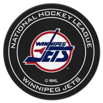 Wholesale-Winnipeg Jets Puck Mat - Retro Collection NHL Accent Rug - Round - 27" diameter SKU: 35617