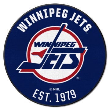 Wholesale-Winnipeg Jets Roundel Mat - Retro Collection NHL Accent Rug - Round - 27" diameter SKU: 35616