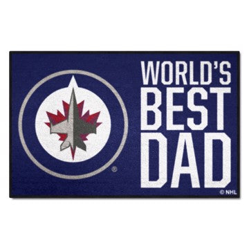 Wholesale-Winnipeg Jets Starter Mat - World's Best Dad NHL Accent Rug - 19" x 30" SKU: 31175
