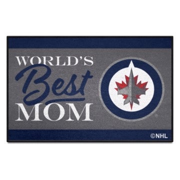 Wholesale-Winnipeg Jets Starter Mat - World's Best Mom NHL Accent Rug - 19" x 30" SKU: 34168