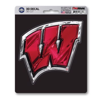 Wholesale-Wisconsin 3D Decal University of Wisconsin 3D Decal 5” x 6.25” - "W" Logo SKU: 62847