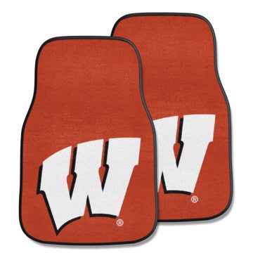 Wholesale-Wisconsin Badgers 2-pc Carpet Car Mat Set 17in. x 27in. - 2 Pieces SKU: 5492