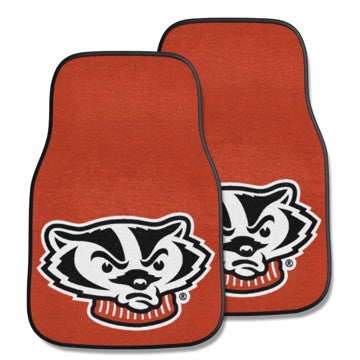 Wholesale-Wisconsin Badgers 2-pc Carpet Car Mat Set 17in. x 27in. - 2 Pieces SKU: 5995