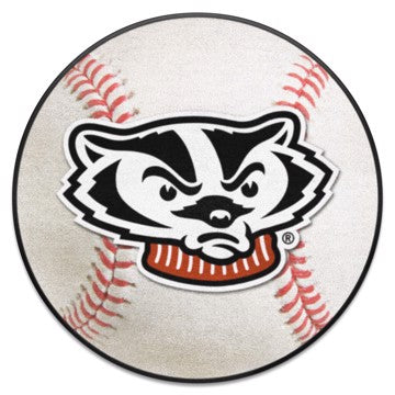 Wholesale-Wisconsin Badgers Baseball Mat 27" diameter SKU: 5179