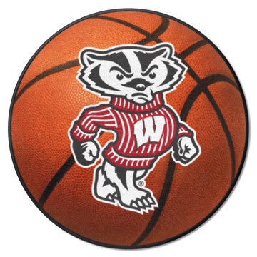 Wholesale-Wisconsin Badgers Basketball Mat NCAA Accent Rug - Round - 27" diameter SKU: 36726