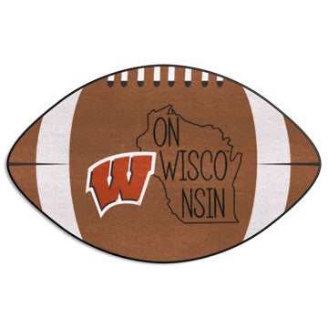 Wholesale-Wisconsin Badgers Southern Style Football Mat 20.5"x32.5" SKU: 21241