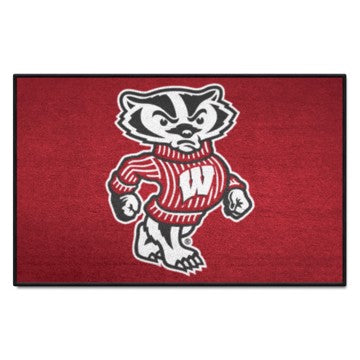 Wholesale-Wisconsin Badgers Starter Mat NCAA Accent Rug - 19" x 30" SKU: 36729