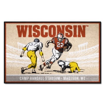 Wholesale-Wisconsin Badgers Starter Mat - Ticket 19"x30" SKU: 28116