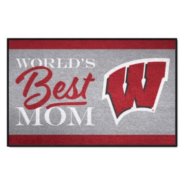 Wholesale-Wisconsin Badgers Starter Mat - World's Best Mom 19"x30" SKU: 34593