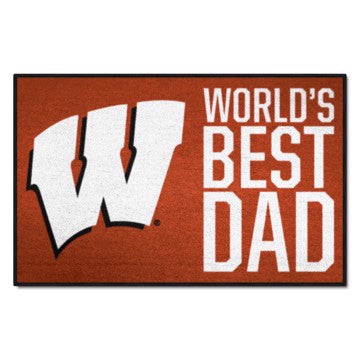 Wholesale-Wisconsin Badgers World's Best Dad Starter Mat 19"x30" SKU: 18208