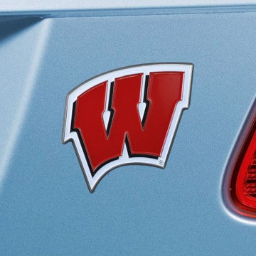 Wholesale-Wisconsin Emblem - Color University of Wisconsin Color Emblem 3"x3.2" - "W" Logo SKU: 22265