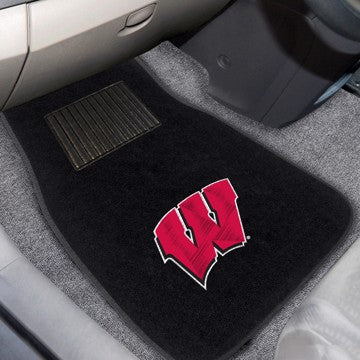 Wholesale-Wisconsin Embroidered Car Mat Set University of Wisconsin - 17"x25.5" - 2 Piece SKU: 17597