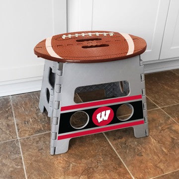 Wholesale-Wisconsin Folding Step Stool University of Wisconsin Folding Step Stool 14"x13" - "W" Logo SKU: 24576