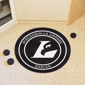 Wholesale-Wisconsin-La Crosse Puck Mat Wisconsin-La Crosse Hockey Puck Rug - 27in. Diameter SKU: 33228