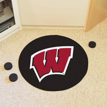 Wholesale-Wisconsin Puck Mat University of Wisconsin Puck Mat 27" diameter - "W" Logo SKU: 19561